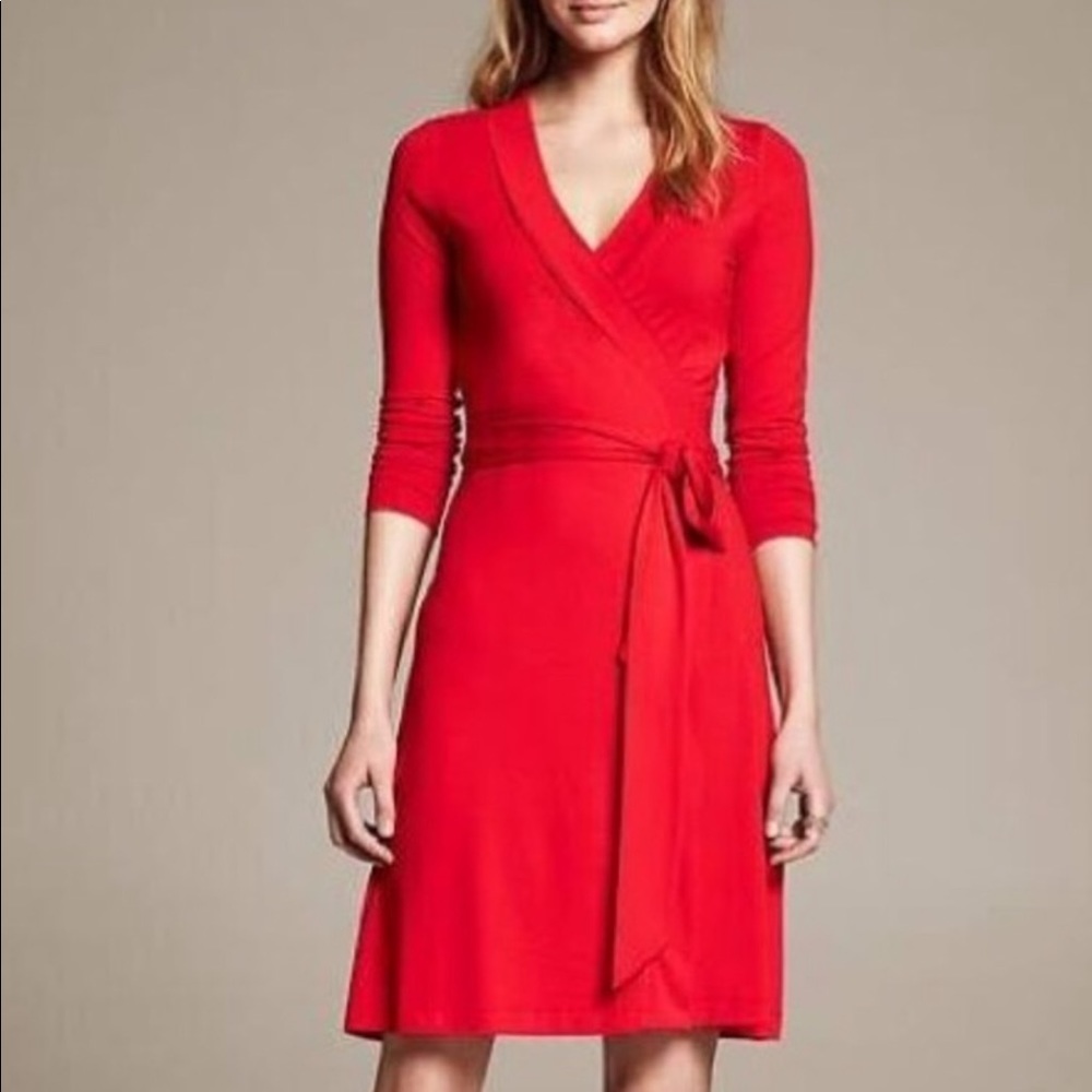 COPY - Banana Republic wrap dress in red